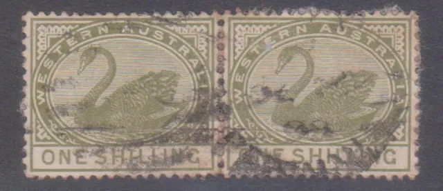 (F226-64) 1885 WA 1/- green Swan joined pair (BN)