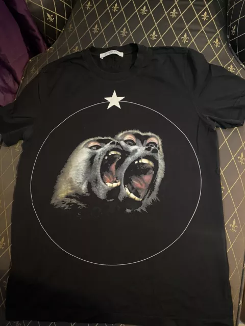 Authentic Black  Givenchy Monkey T-Shirt RETAIL $750 Size M