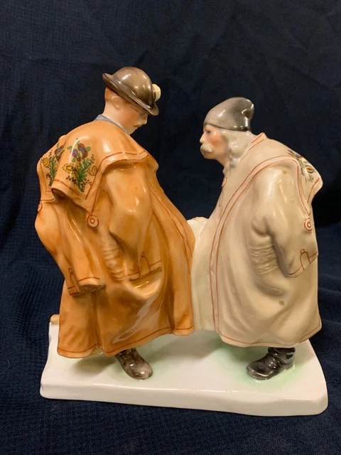 Estatuilla Porcelana Herend Hungría Dos Figura El Patto