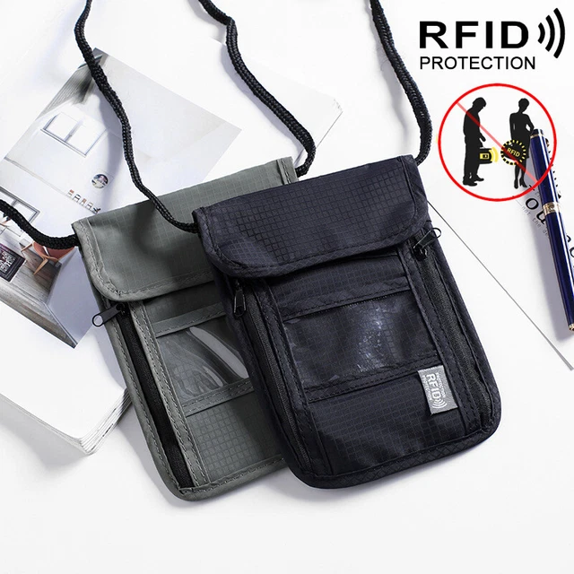 Unisex Travel Body Wallet Passport Holder RFID Blocking Neck Shoulder Bag Pouch