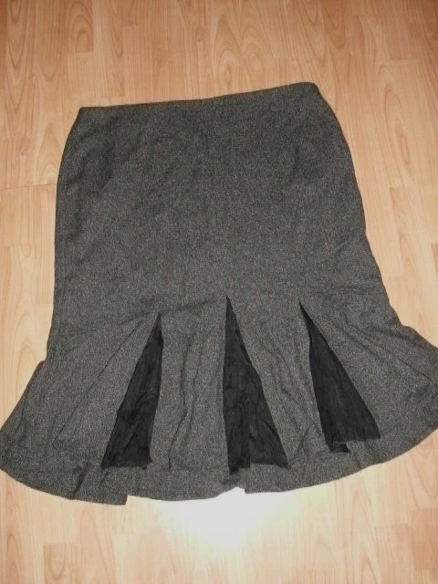 Persona by Marina Rinaldi Midi Kellerfalten Rock Gr.31 / Gr.50 Wollmix+Seide
