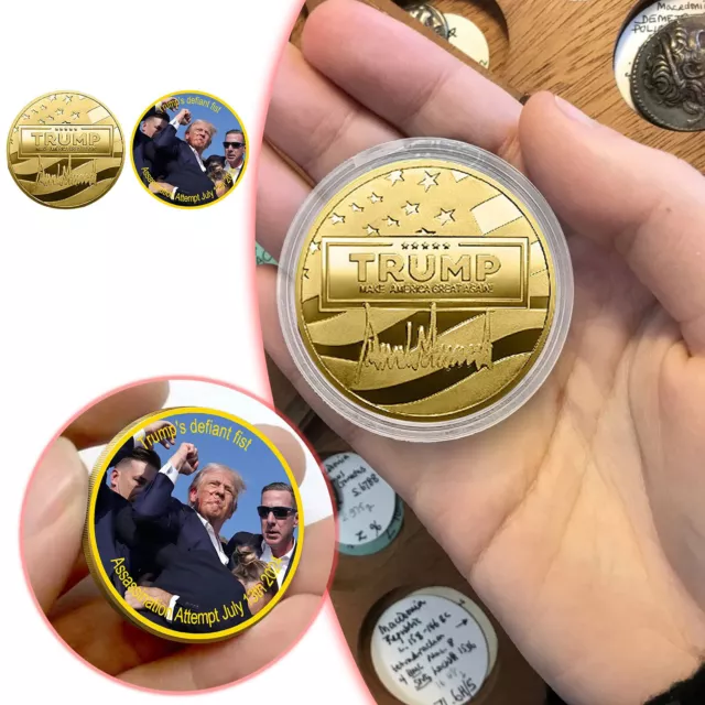2024 PRESIDENT DONALD Trump Shooting Assassination Commemorative Coin