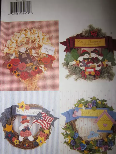 4225 Vintage Butterick Sewing Pattern CRAFT Seasonal Wreaths UNCUT Christmas NEW