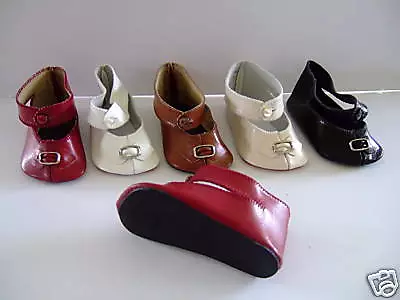 CHAUSSURES CUIR Taille 14 (9.7cm) de POUPEE ancienne ou moderne DOLL SHOES - GB