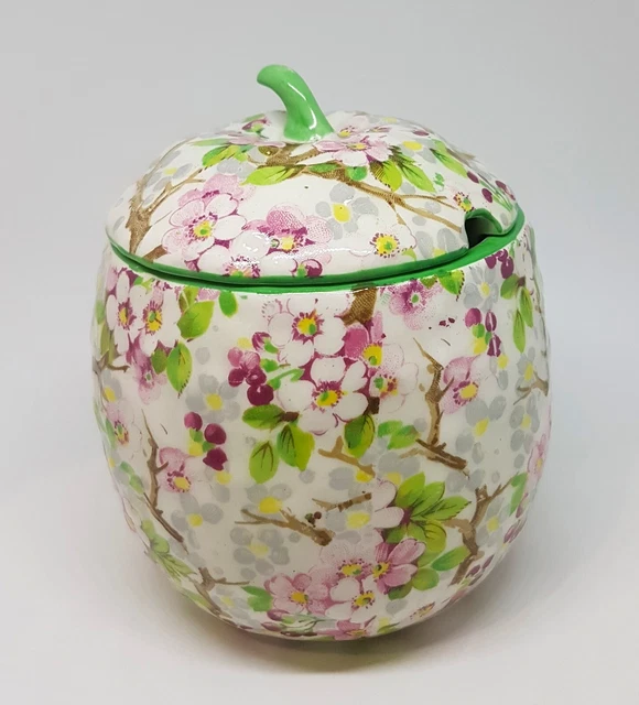 Vintage Shelley China Chintz Maytime Lidded Jam Jar / Sugar Pot – Pattern 8787