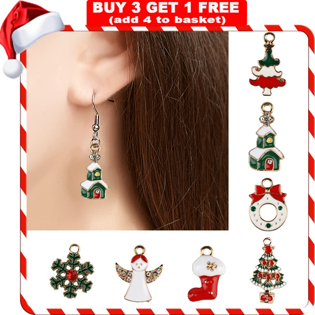 20/38 Stck./Set Gemischt Bunt Weihnachten Emaille Charms Kleiner Anhänger Weihnachten Zum Selbermachen Geschenke