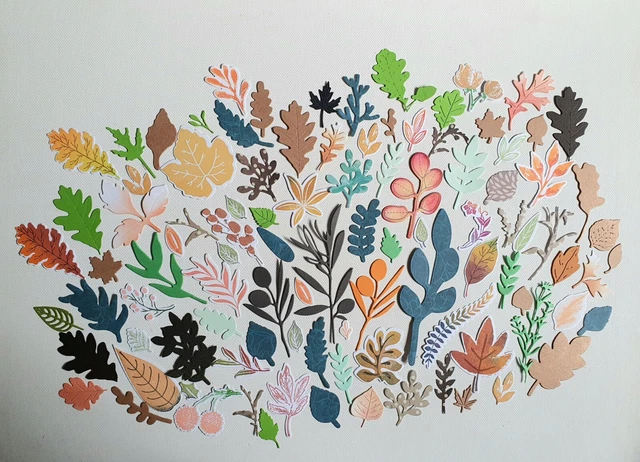 100 DIE CUTS  Card make toppers craft Scrapbooking Embellishments Paper leaves