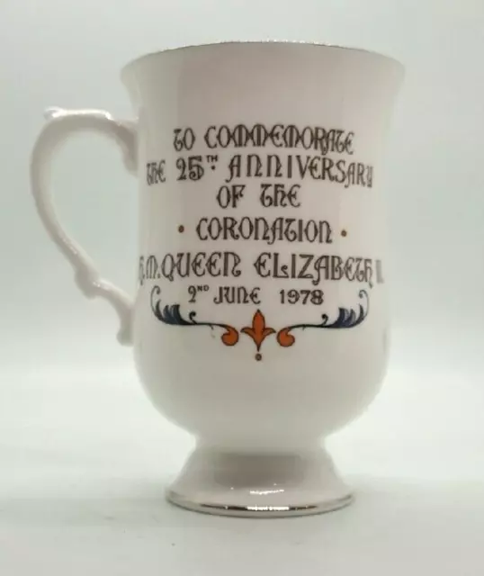 Crown Staffordshire  China MUG for 25th ANNIVERSARY of QUEEN's CORONATION 1978 3