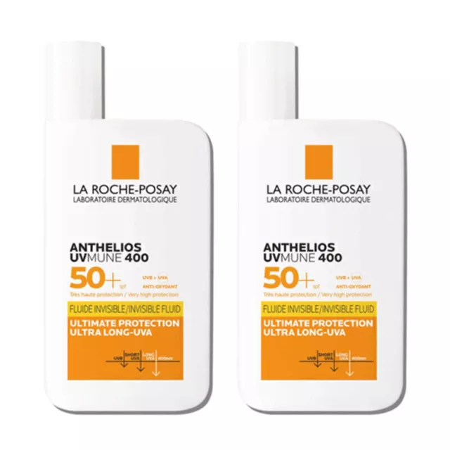 2X La Roche - Posay Anthelios LSF50 + Ultraschutz unsichtbare Flüssigkeit Creme