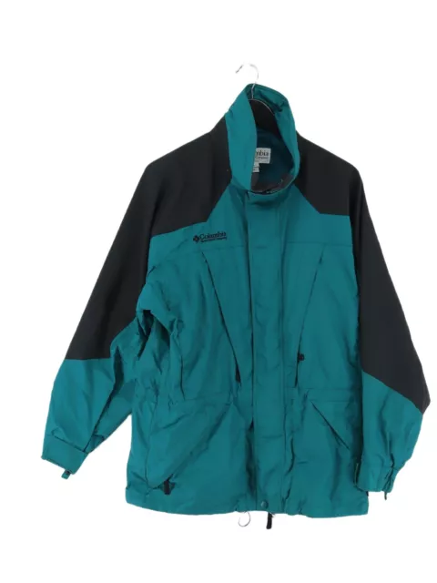 COLUMBIA MEN'S COAT S Blue Nylon with Polyester Rain Coat $42.57 - PicClick