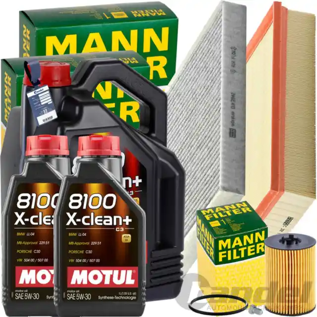 MANN INSPEKTIONSPAKET+7L MOTUL 8100 5W30 MOTORÖL passend für VW T5 6 BUS 2.0 TDI