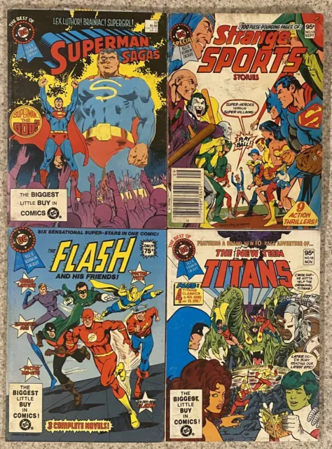 LOT of 4 DC Blue Ribbon Comic Digest TITANS Strange Sports FLASH Superman VF