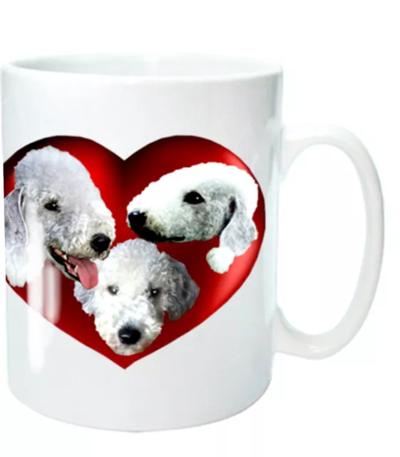 Bedlington Terrier Dog Mug 3  in a Heart Beddie Xmas Gift Birthday Gift