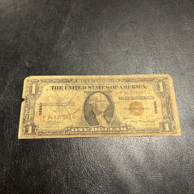 1935 1935A One Dollar Bill • Hawaii Note • WWII Emergency Note • P34527587C
