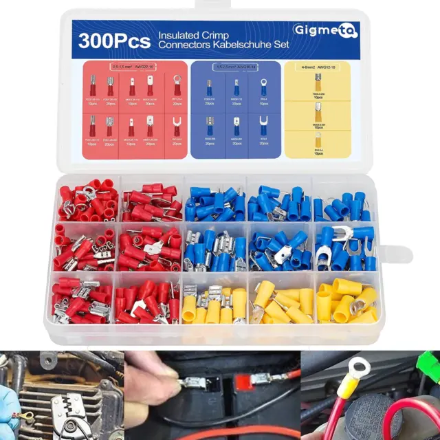 3000PCS Assorted Insulated Electrical Wire Crimp Terminals Port Connectors Kit