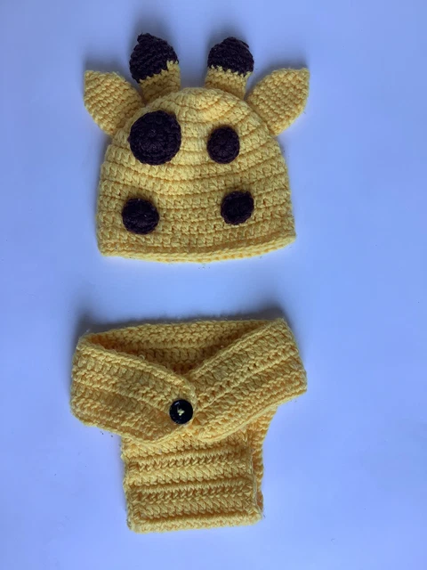 Newborn Infant Baby Knit Giraffe Handmade Costume Photo Props Crochet