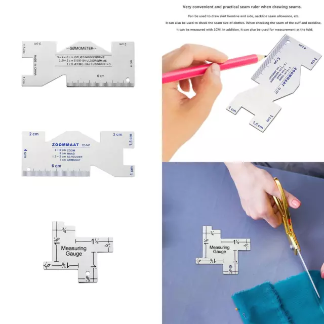 Sewing Patchwork Ruler Mini Measuring Seam Gauge for Sewing Quilting Adults