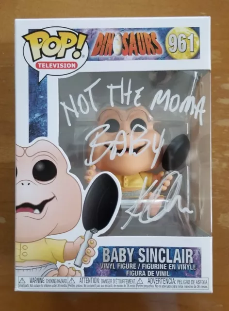 FUNKO POP Televisión Dinosaurios #961 BEBÉ SINCLAIR Firmado KEVIN CLASH JSA CERTIFICADO DE AUTENTICIDAD