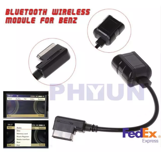 Wireless Bluetooth Module For Mercedes-Benz Radio Aux Input Cable MMI Socket US