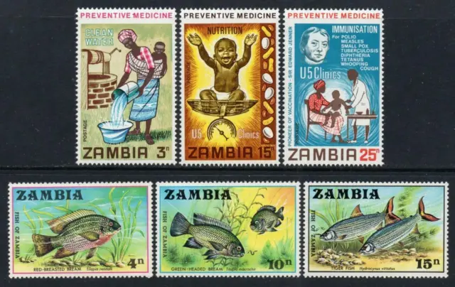 ZAMBIA MNH 1970 Medicine/Birds Sets