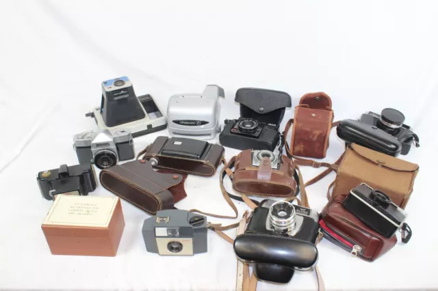 F x14 Vintage Film Cameras inc Kodak, Yashica Autofocus, Agfa Karat, Korvette