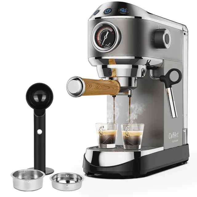 Machine à Café Espresso 20 Bars Manomètre Buse Vapeur Expresso Cappuccino Moka