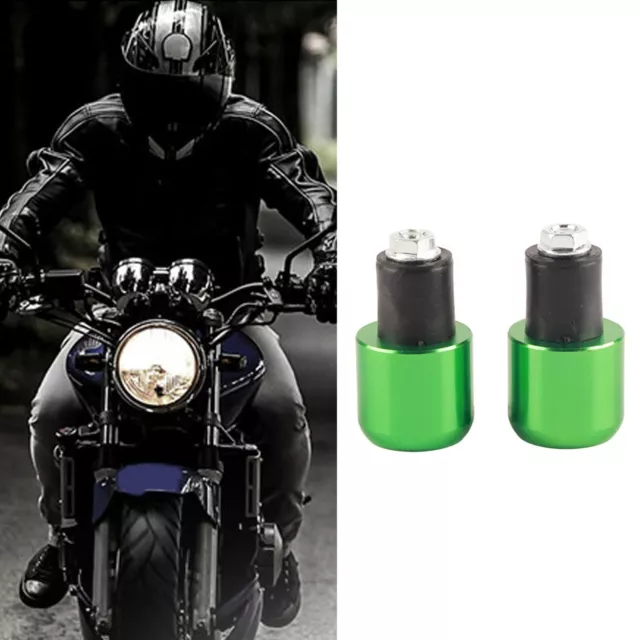 Green 2Pcs 18-22 Mm Motorcycle Round Handlebar End Weight Balance Plug