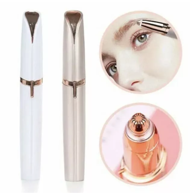 LED Women Brows Painless Trimmer Electric Eyebrow Hair Remover -Battery Included