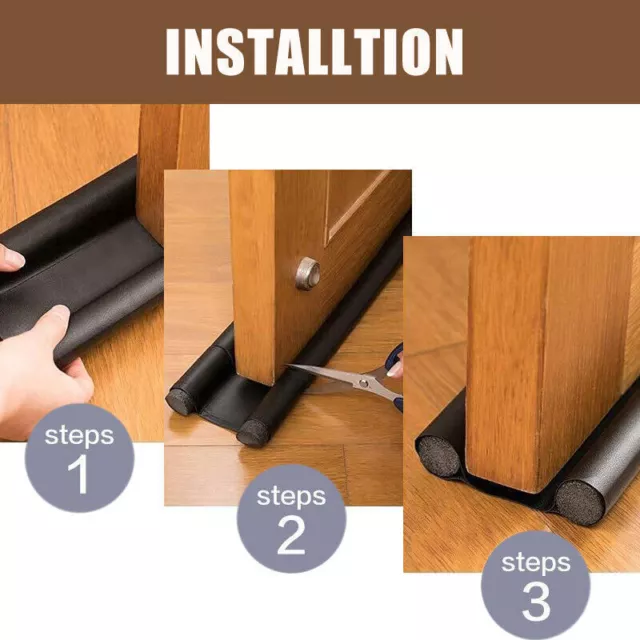 UK Under Door Foam Double Side Draught Excluder Insulation Seal Cold Air Stopper