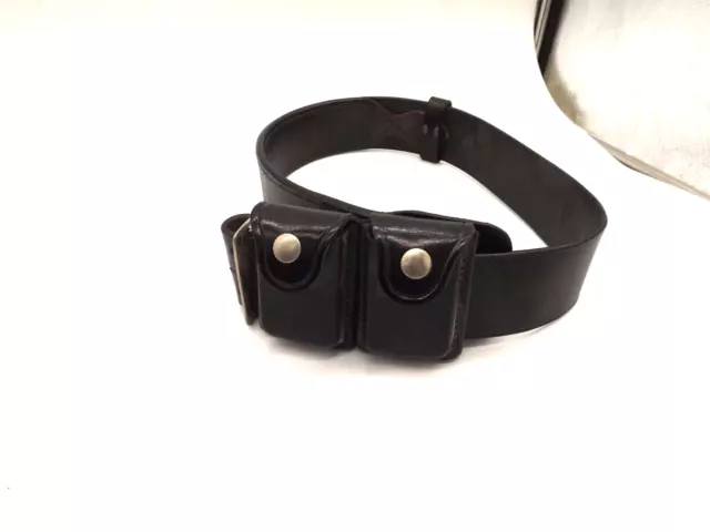 Bianchi B2M size 34 Black Leather Duty Belt w/ #22A cart pouches .33/.357/CTG