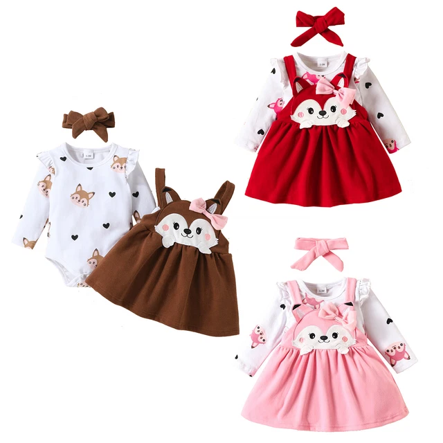 Baby Girl Skirt Set Cake Smash Birthday Party Suspender Tutu Dress Headband Set
