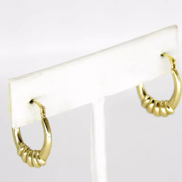 10k Yellow Gold 3/4" Saddle Back Hoop Earrings