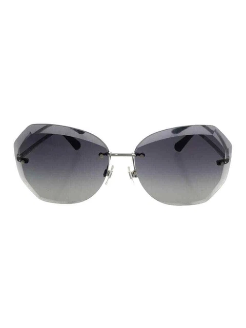CHANEL #284 Sunglasses silver black Women's 4220