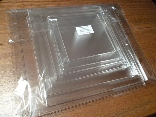 Square ganaching plates acrylic various size sets decorating FREE 150mm SCRAPER