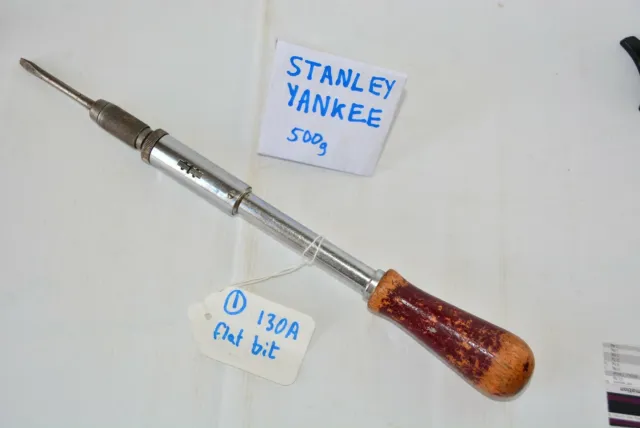 Vintage Stanley Yankee Screwdriver No  130A with Flat Bit Good Working Order