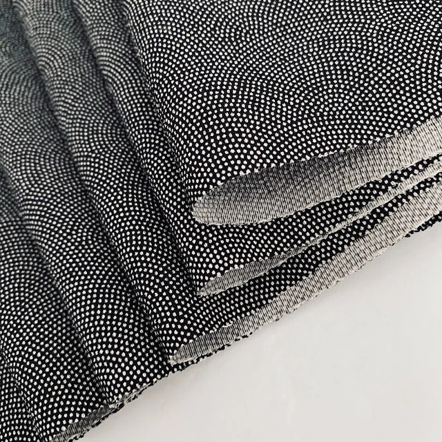 Black Edo Komon #D 6.5x84 -2.33yd LONG Vintage Silk Japanese Kimono Fabric RO3