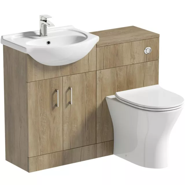 Orchard Oak Contemporary Round Toilet and basin unit