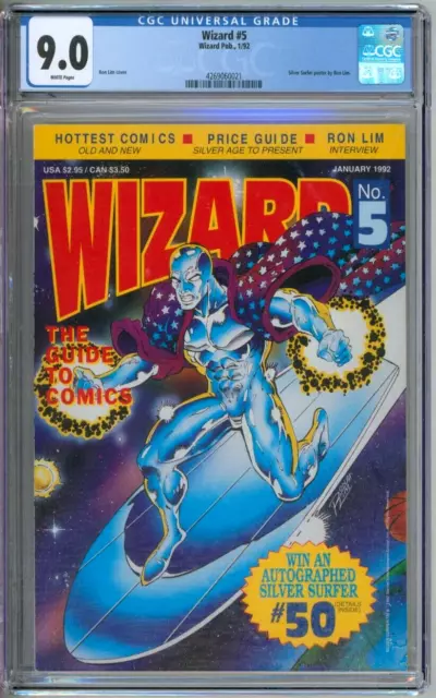 Wizard Magazine 5 CGC Graded 9.0 VF/NM 1992