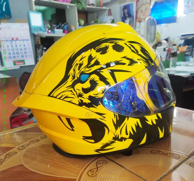 Full Face Custom Motorcycle Helmet DOT Racing Riding Ride Rider Smiley CH02