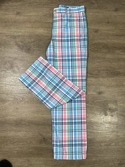 Vineyard Vines Checked Plaid Pants Multi-Color Cotton Size 16