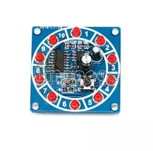 Round Electronic Lucky Rotary Suite CD4017 NE555 Self DIY LED Light Kit 2