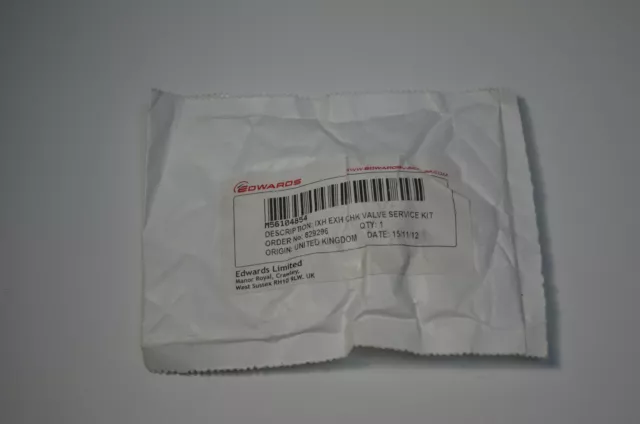 Edwards Vacuum 829296, Ixh , Exh, Chk Valve Service Kit New, Vacuum