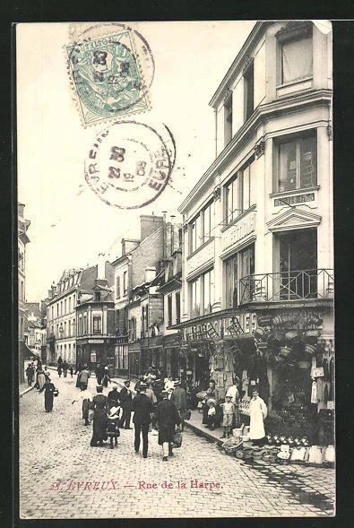CPA Evreux, Rue de la Harpe 1906