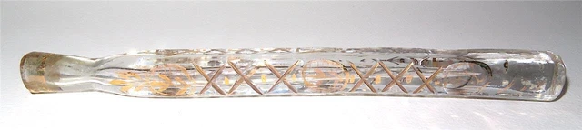 Antique Georgian Lachrymatory Tear Catcher Scent Bottle Gilt Cut Glass c 1820-30