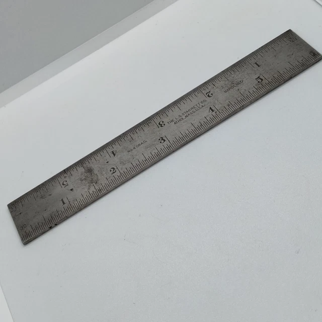 The L.S. Starrett 6” Rule Ruler Scale No.4 GRAD Hardened Made in USA