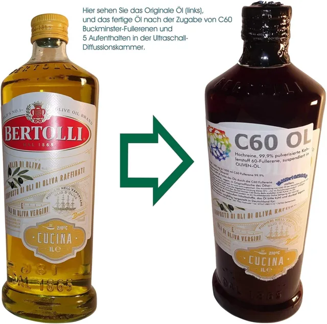 Aceite C60 - Aceite de oliva con 1g C60 en botella original del fabricante del aceite 3