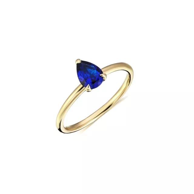 September Geburtsstein,Natürlich Blau Saphir Ring,14K Gold Weihnachtsgeschenk