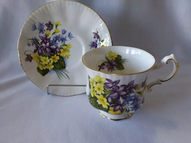 Paragon Flower Festival "C" Spring Violets Bouquet Tea Cup and Saucer