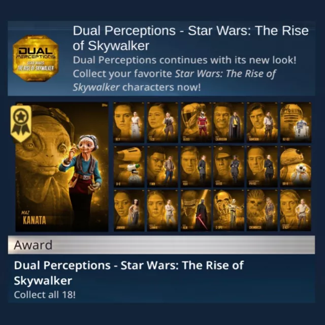 Dual Perceptions-Rise Skywalker-Standard Set+Award-Topps Star Wars Card Trader