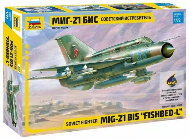 MIG-21 BIS Soviet Fighter  7259 Zvezda	1:72 New!